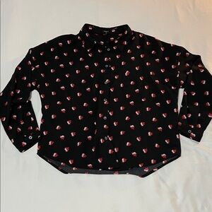 FRNCH Paris Floral Print Button Down Blouse